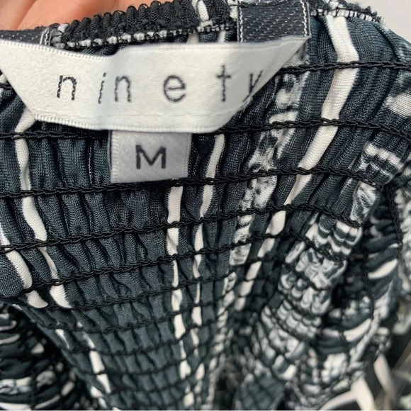 Maxi Dress Y2K Medium Empire V Neck‎ Black Print Spaghetti Strap Flowy Stretch - Picture 9 of 14